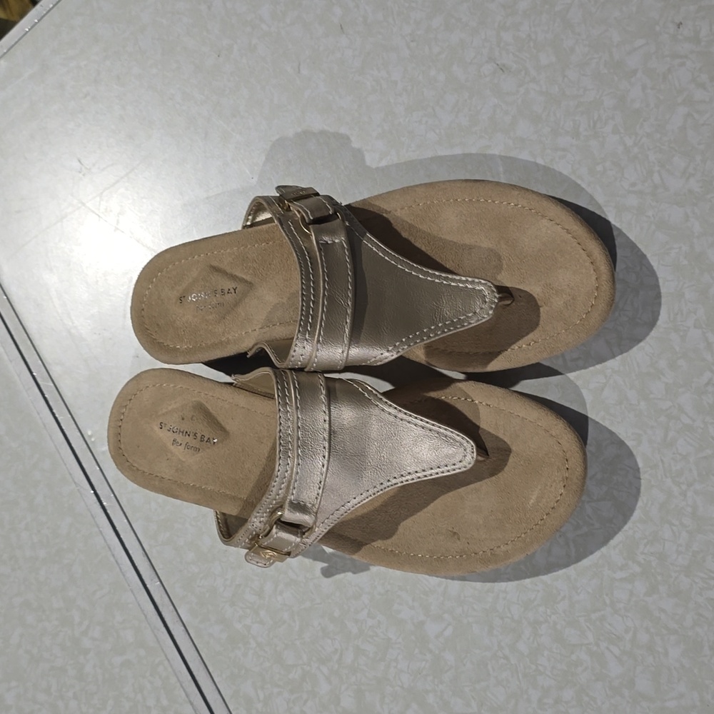 St. John's Bay Cram and Tan Sandals Size 9